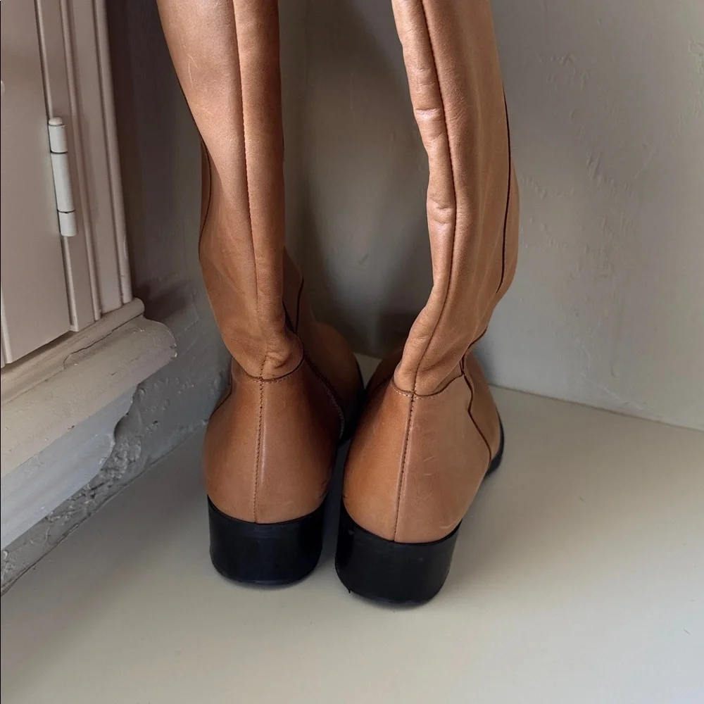 Duo Tan Leather Knee-High Boots